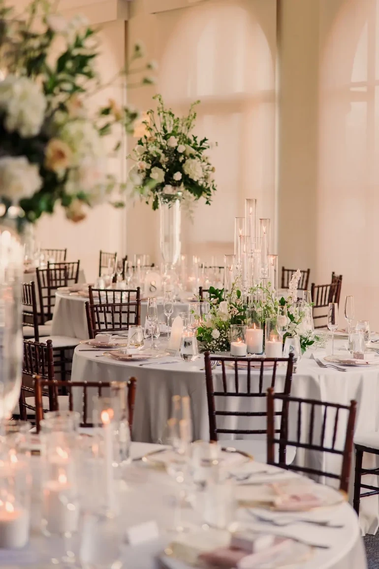 Blush and gold reception room
